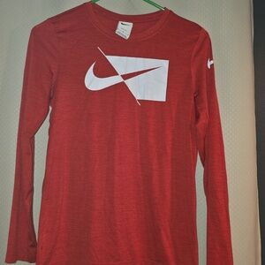 Nike Kids Red Long Sleeve Tee